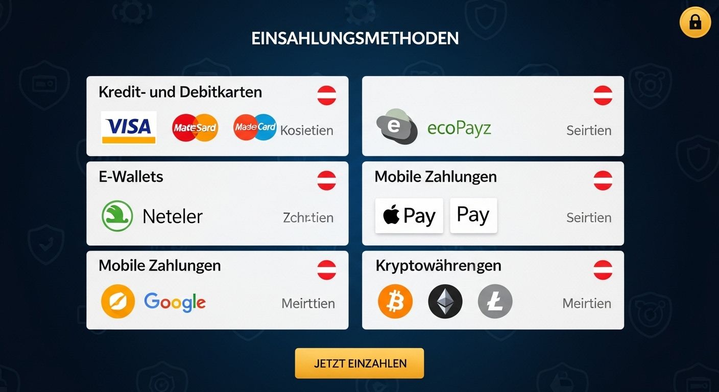 Verfügbare Einzahlungsmethoden secure casino transactions